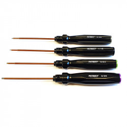 Set 4 tournevis HEXA  Alu Acier S2