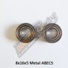 8x16x5 Metal Bearing ABEC5 Pro Series (2)