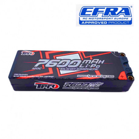 Lipo 7600mAh 2S HV Silicone Graphène 120C Allégé