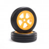 Mini JRX2 : Pneus Avant lignés, Montés Oranges (2)