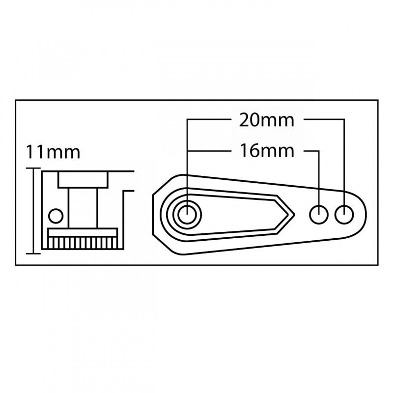 SRT Servo Horn Offset Black (25 Teeth) (SRTTRX6) Donuts Racing