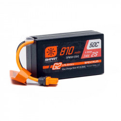 7.4V 810mAh 2S Smart G2 50C LiPo: IC2 for 1/16