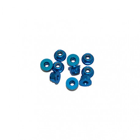 Ecrou épaulé 3mm Bleu (x10)