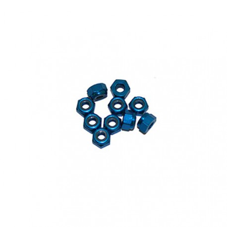 Ecrou 4mm Bleu (x10)