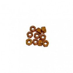 Nuts - M4 nyloc - Aluminum - Gold (10 pcs)