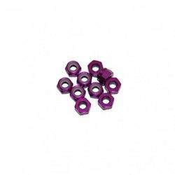Nuts - M4 nyloc - Aluminum - Purple (10 pcs)