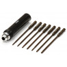 QuickPit Spring Steel Allen Hex (7) Wrench Set w/ Carbon Fiber Handle Black
