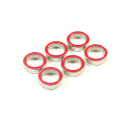 Ball Bearing 10x15x4mm RED Rubber (6pc)