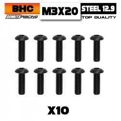 Button Head Screws M3x20 Steel 10.9 (10)
