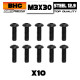 Button Head Screws M3x30 Steel 10.9 (10)