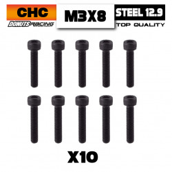 M3x8 Cap Screw Steel 12.9 (10)