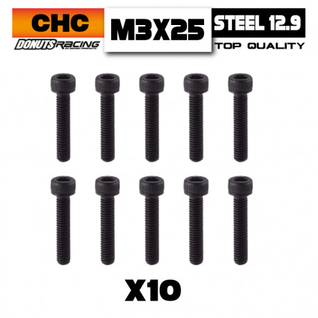 M3x25 Cap Screw Steel 12.9 (10)
