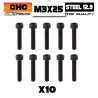 VIS Tête Cyl. M3x25 Acier 12.9 (10)