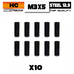 Flat Point Screws M3x5 Steel (10)