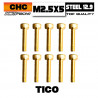 CHC Screw steel 12.9 TiCo M2.5x5 (10)