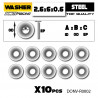 Steel Washer 2.6x6x0.6mm (10)