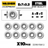 Rondelle Acier 5x7x0.3mm (10)