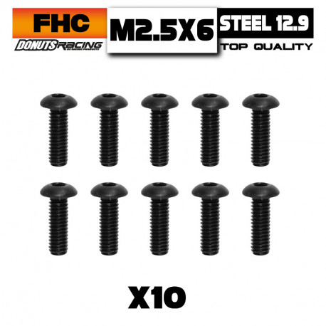 Button Head Screws M2.5x6 Steel 12.9 (10)