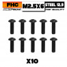 Button Head Screws M2.5x6 Steel 12.9 (10)