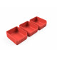 Plateau de stand imprimé en 3D avec 3 boîtes de pièces, couleur noir/rouge