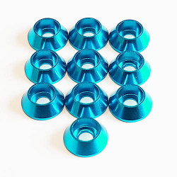 M3 Aluminium cone washer Light Blue (10)