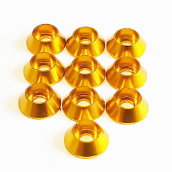 M3 Aluminium cone washer Gold (10)