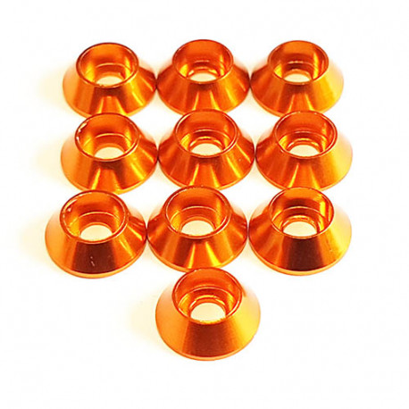 M3 Aluminium cone washer Orange (10)