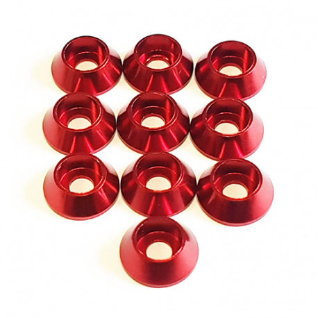 M3 Aluminium cone washer Red (10)