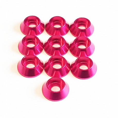 M3 Aluminium cone washer Pink (10)