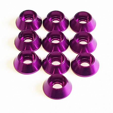 M3 Aluminium cone washer Purple (10)