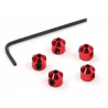 Aluminium Stopper 2mm Red (5 pcs)