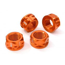 Ecrous 17mm ouverts Alu Orange (4)