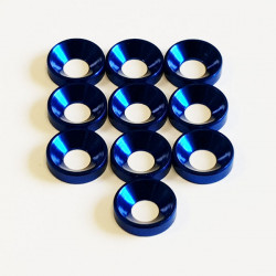 M4 Aluminium Countersunk washerDark Blue (10)