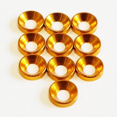 M4 Alum. Countersunk washer Gold (10)