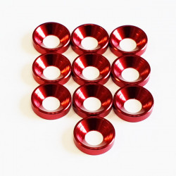 M4 Alum. Countersunk washer Red (10)