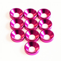 M4 Alum. Countersunk washer Pink (10)