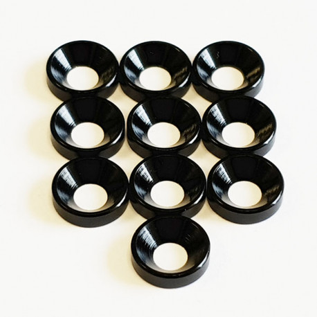 M4 Alum. Countersunk washer Black (10)