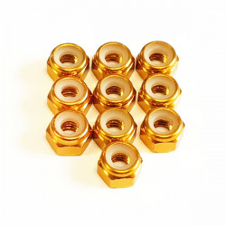 M3 Alum. Locknut Gold (10)