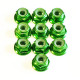 M3 Alum. Flanged Lock Nut Green (10)