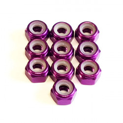 M4 Alum. Locknut Purple (10)