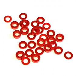 Alum M3x6mm Flat washer set Red (30)