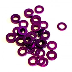 Alum M3x6mm Flat washer set Purple (30)