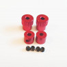 Bagues d'arrêts et de réglage 2mm Alu Rouge